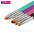 2016 new design 8pcs metal colorful nail art brush set